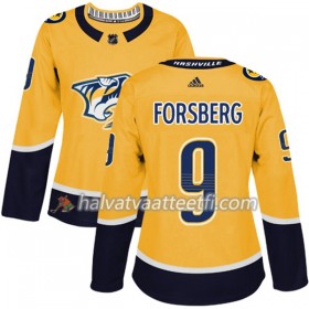 Naisten NHL Nashville Predators Pelipaita Filip Forsberg 9 Adidas 2017-2018 Kulta Authentic